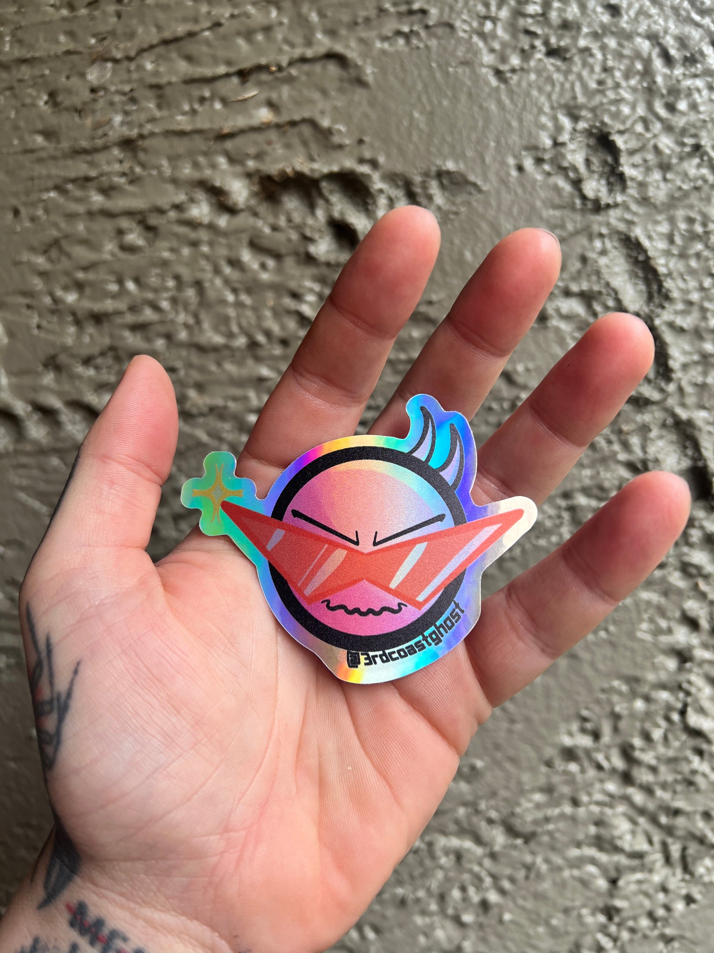 Ghosty Sticker (Permanent Holographic) (1st Design)