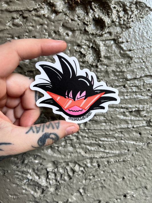 Ghosty Goku Sticker (White Vinyl)