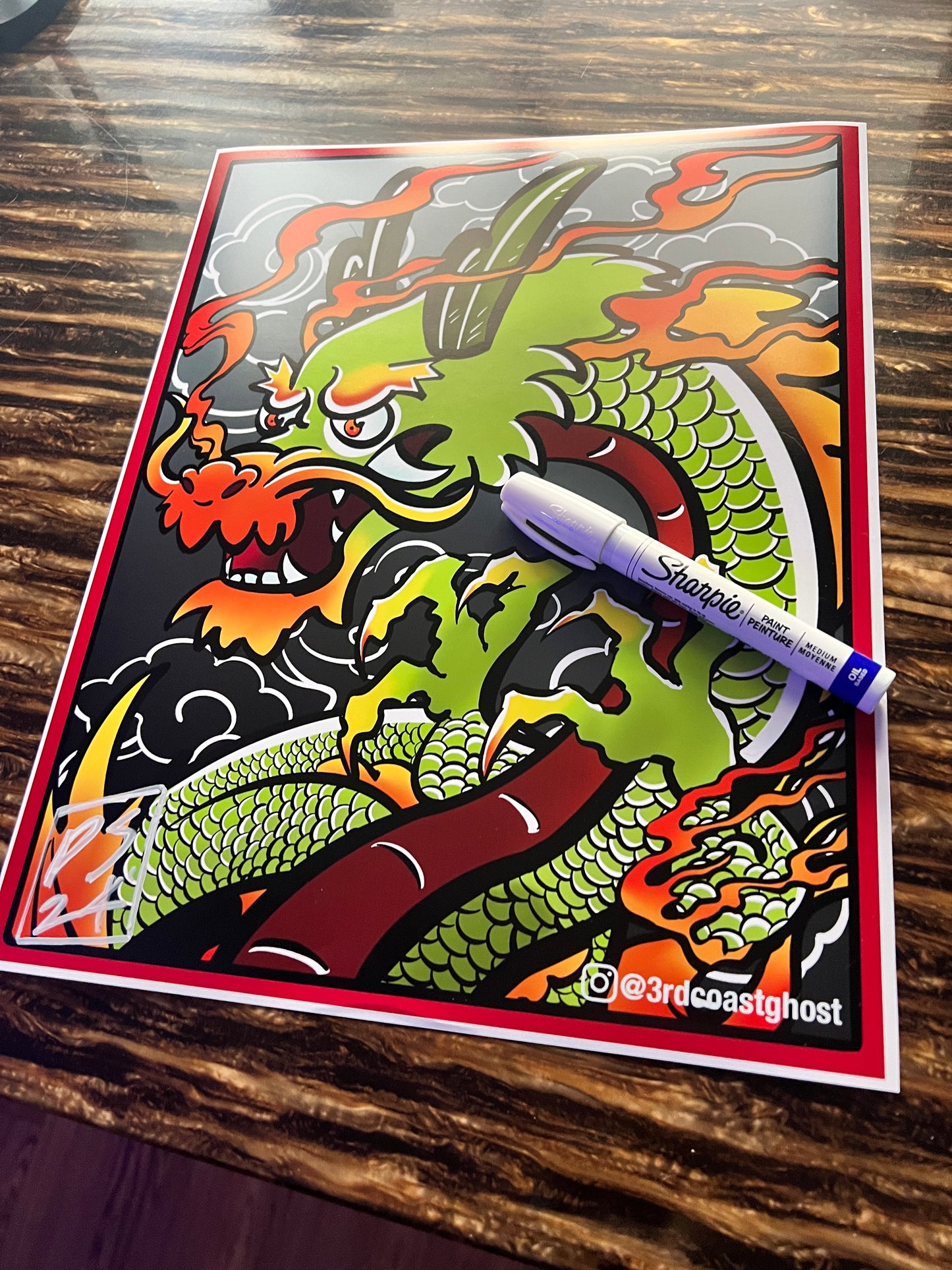 Dragon: Smoke & Fire Print